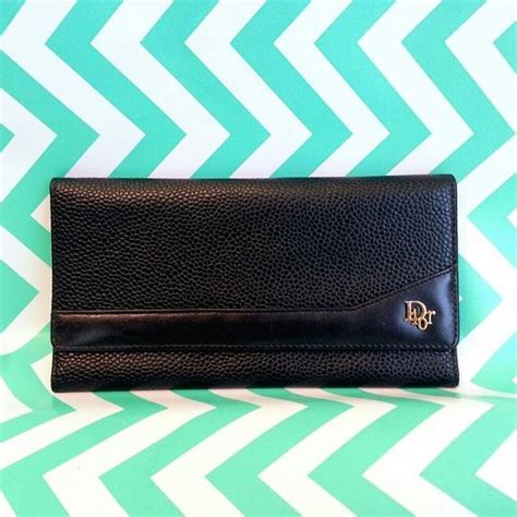 dior wallet black leather|vintage dior wallet.